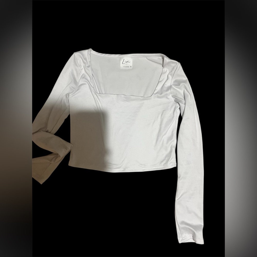 Olivia Rae Cream Fitted Crop Blouse